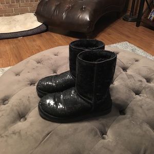 Ugg boots black sparkly boots