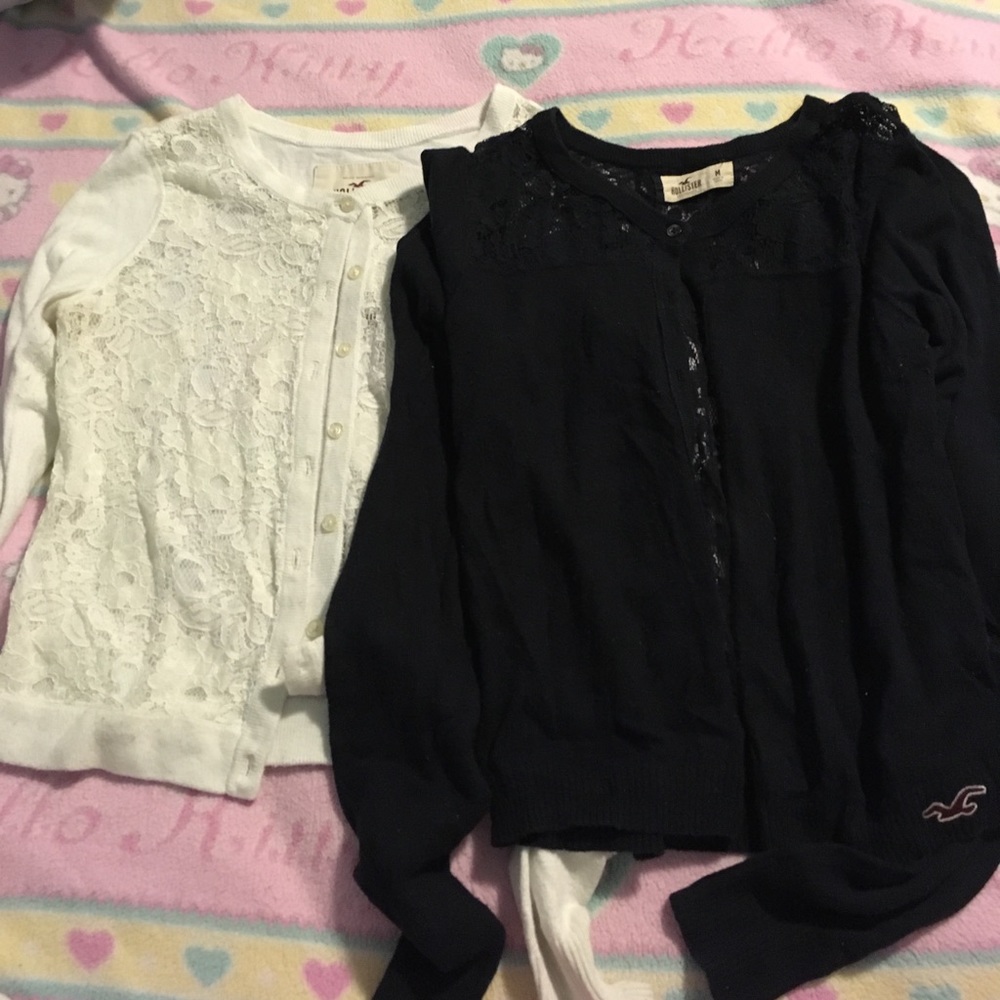 Laced up Black & Ivory Hollister Cardigans