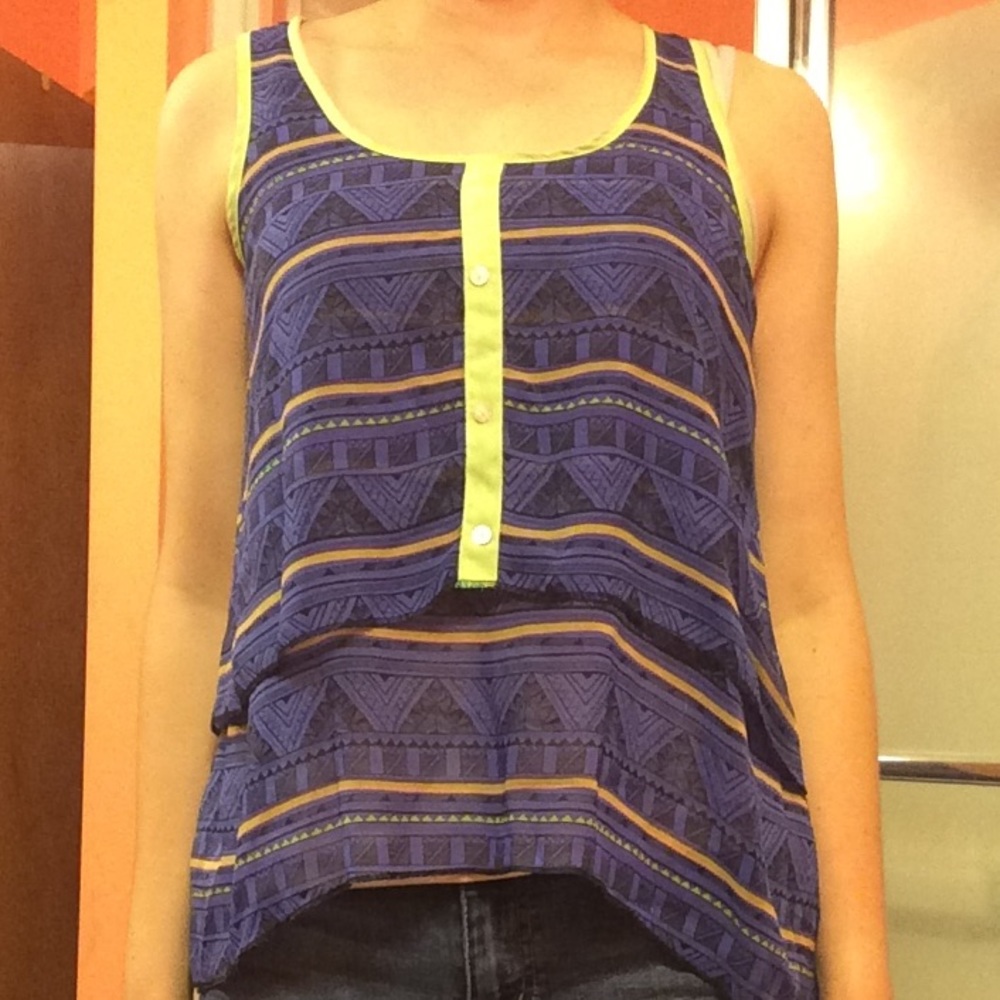 Indigo Patterned Tank Top