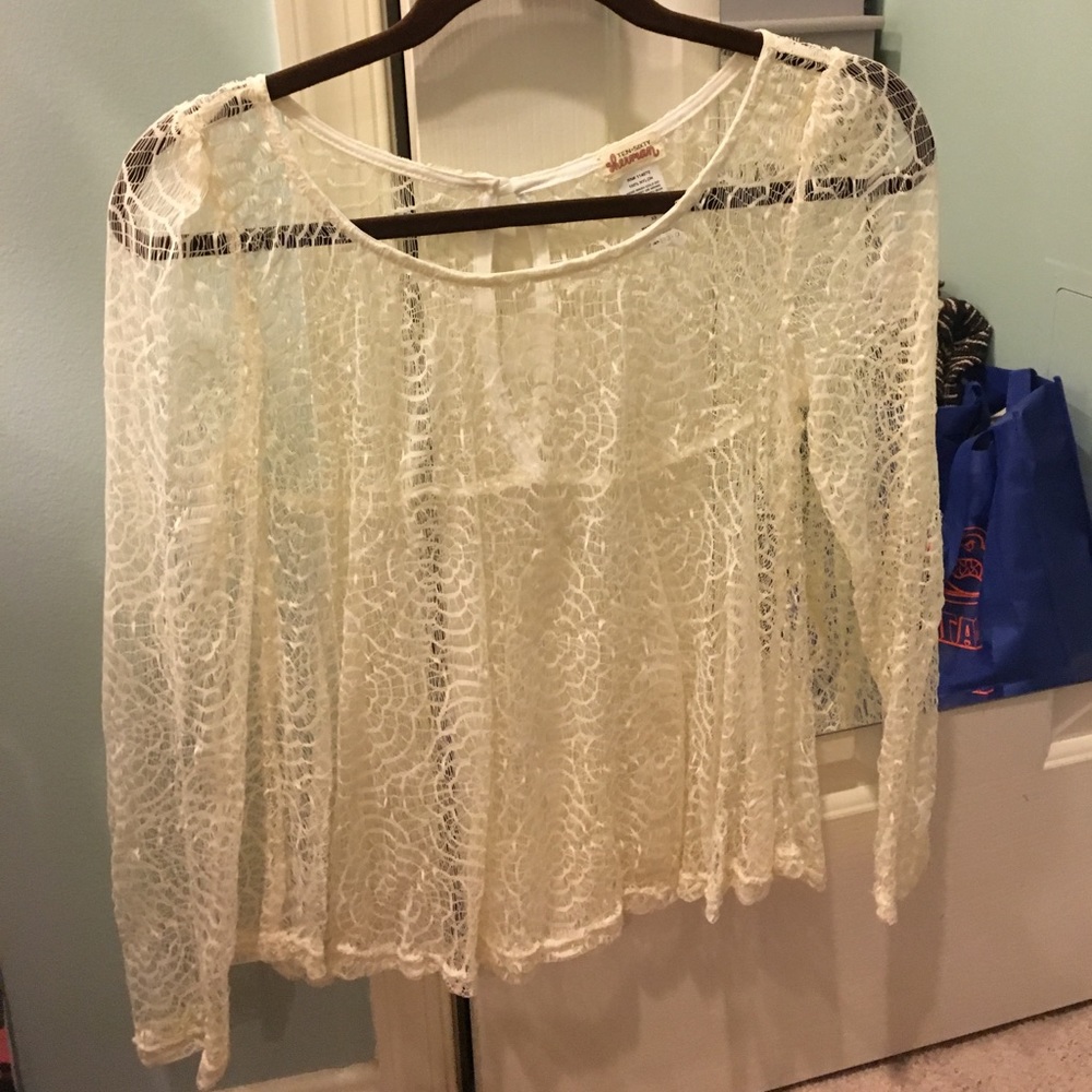 long sleeve lace top