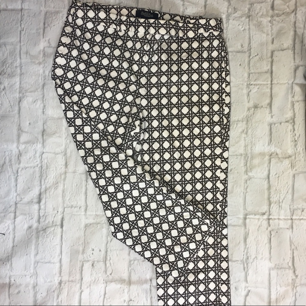 Peck & Peck cropped geometric print pants size 14