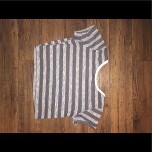 Gray Stripped Crop Top