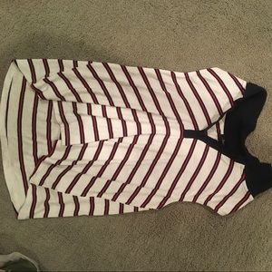 Collared stripe tank top