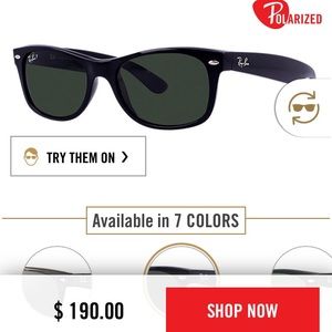 New wayfarer ray ban POLARIZED new no scratches