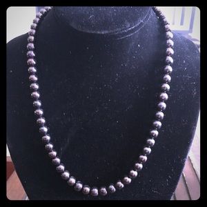 Single strand faux black pearl set