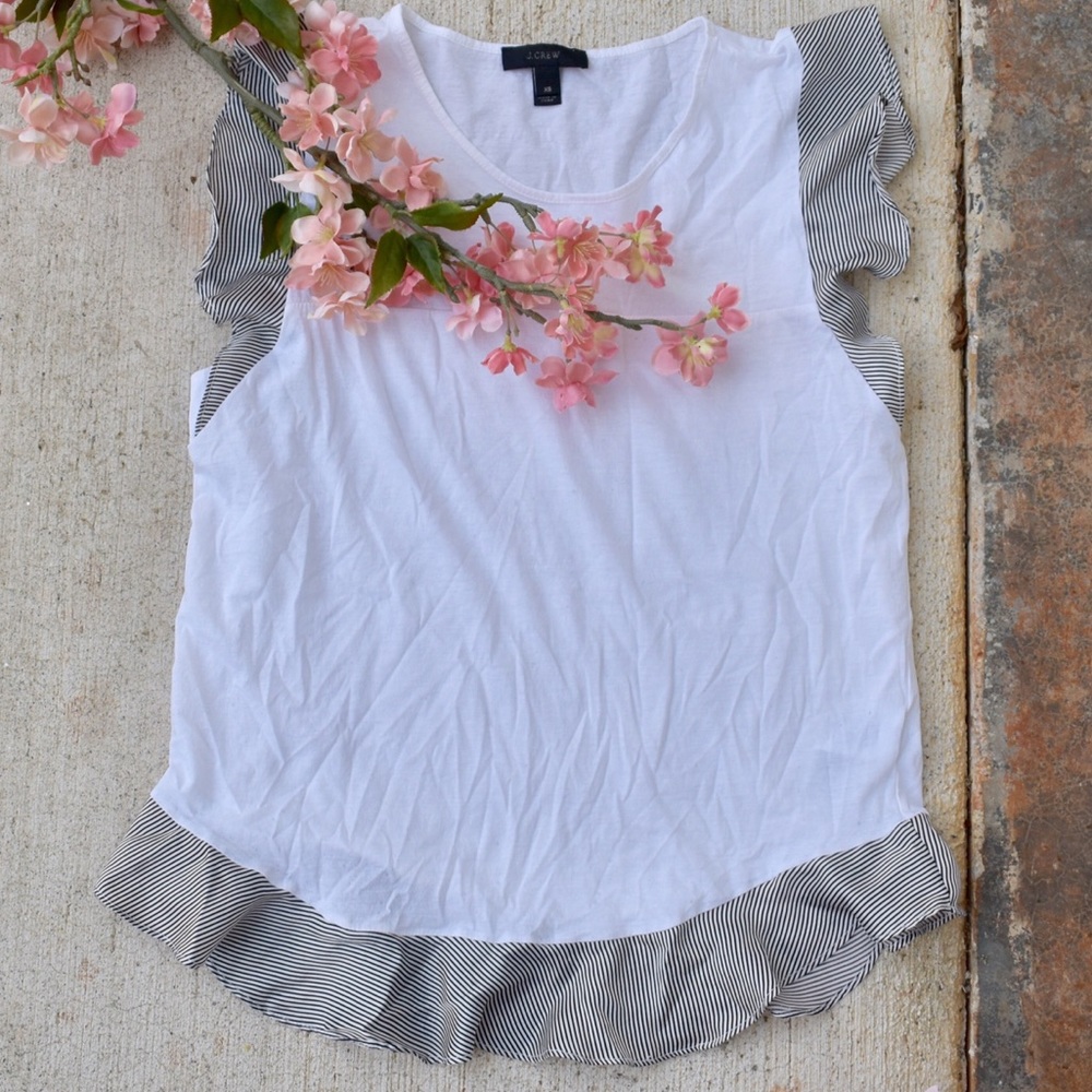 🌸 J. Crew Flounce Tank Top in Stripe