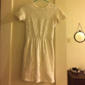 Ivory lace mini dress