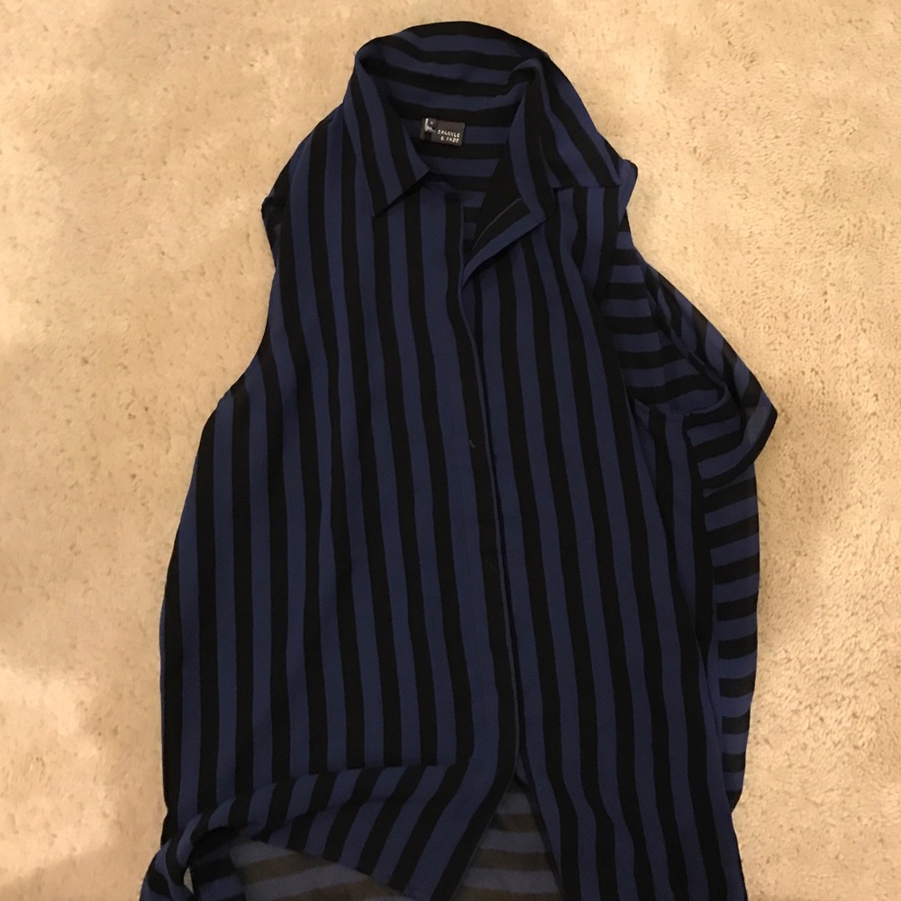 Urban outfitters striped collar tank top