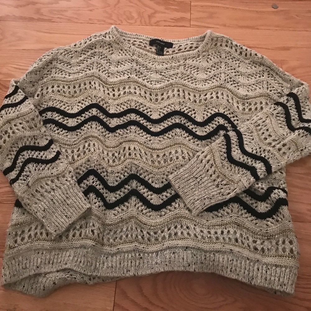 Cozy Pullover Chevron Sweater Size Large