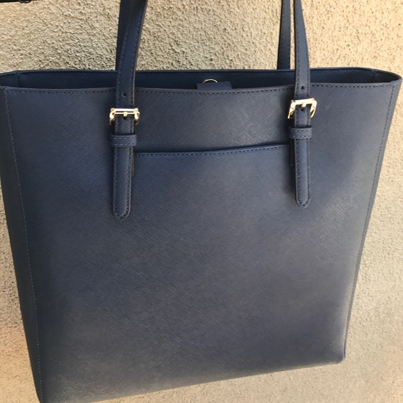 Michael Kors Leather Navy Purse/Tote - Picture 2 of 4