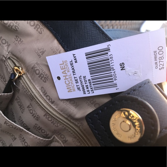 Michael Kors Leather Navy Purse/Tote - Picture 4 of 4