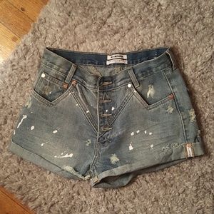 ONE TEASPOON Bleu Cult Rollers cotton denim shorts