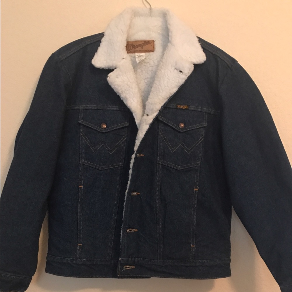 Men's Wrangler Sherpa lined denim jacket