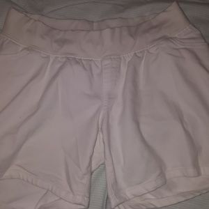 White maternity shorts