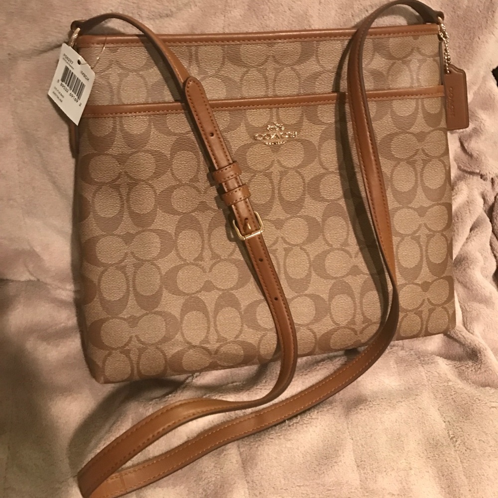 Authentic Coach Signature File Crossbody Bag