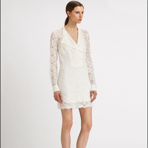 BCBGMaxAzria Dresses & Skirts - BCBG Lunah Lace Dress With Contrast Bib