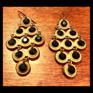 Black and gold elegant earrings