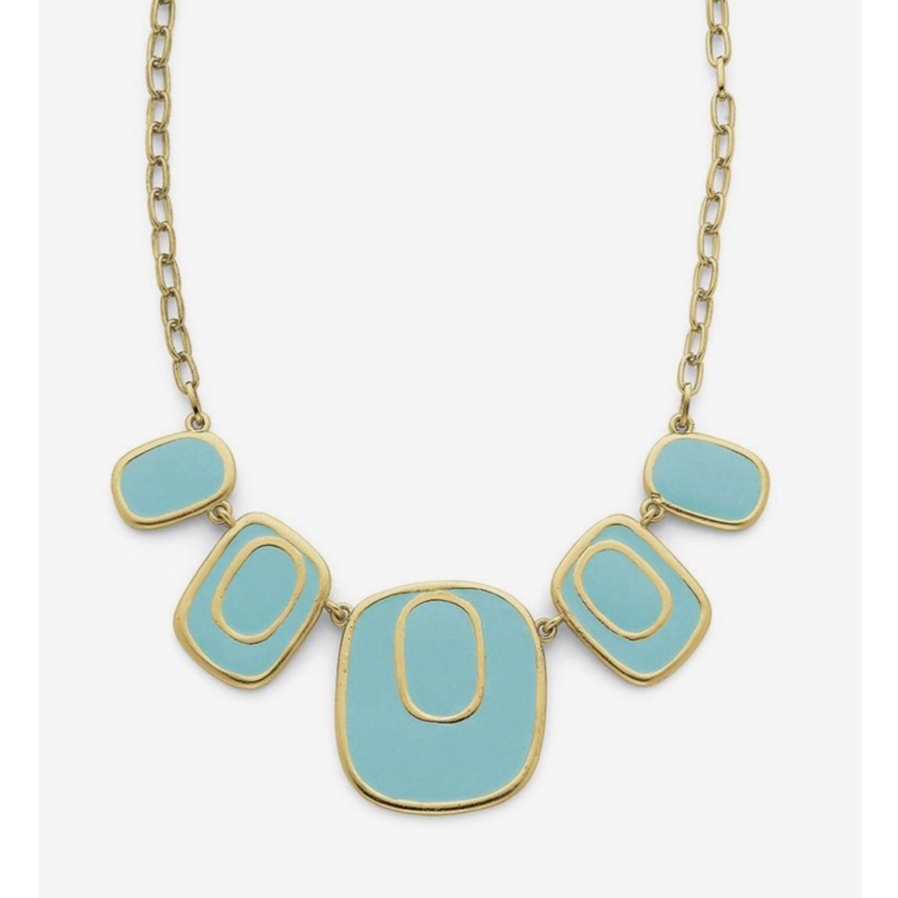 Aqua & Gold Statement Necklace