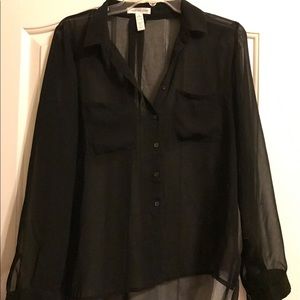 Black see through blouse