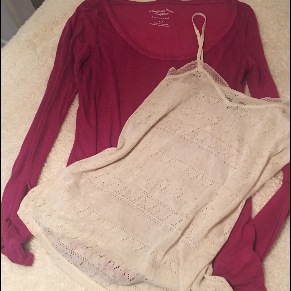 American Eagle Tank Top & Long Sleeve Tshirt Combo