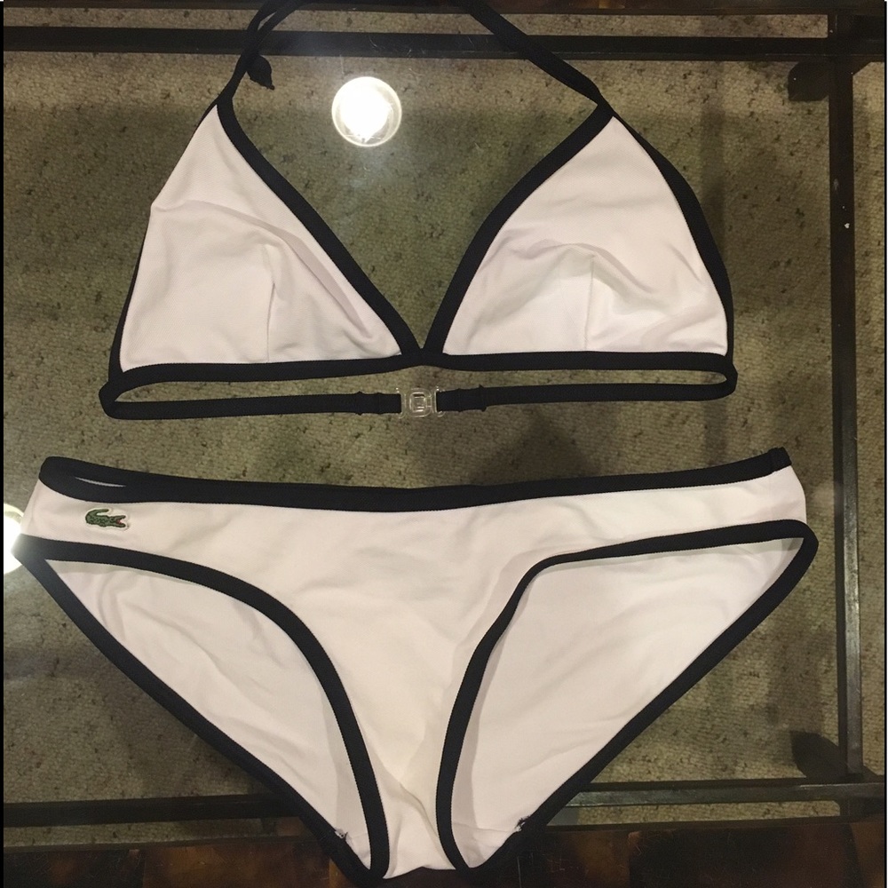 White Lacoste bikini