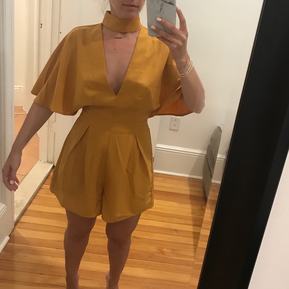 Yellow key hole romper