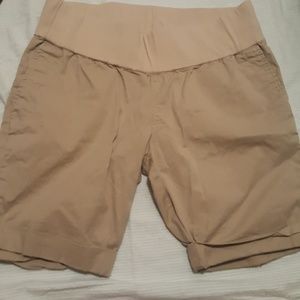 Khaki maternity shorts