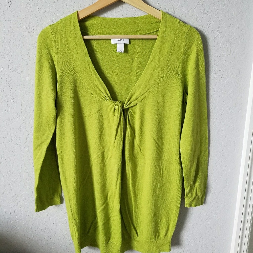 Ann Taylor Loft Lime Green Sweater
