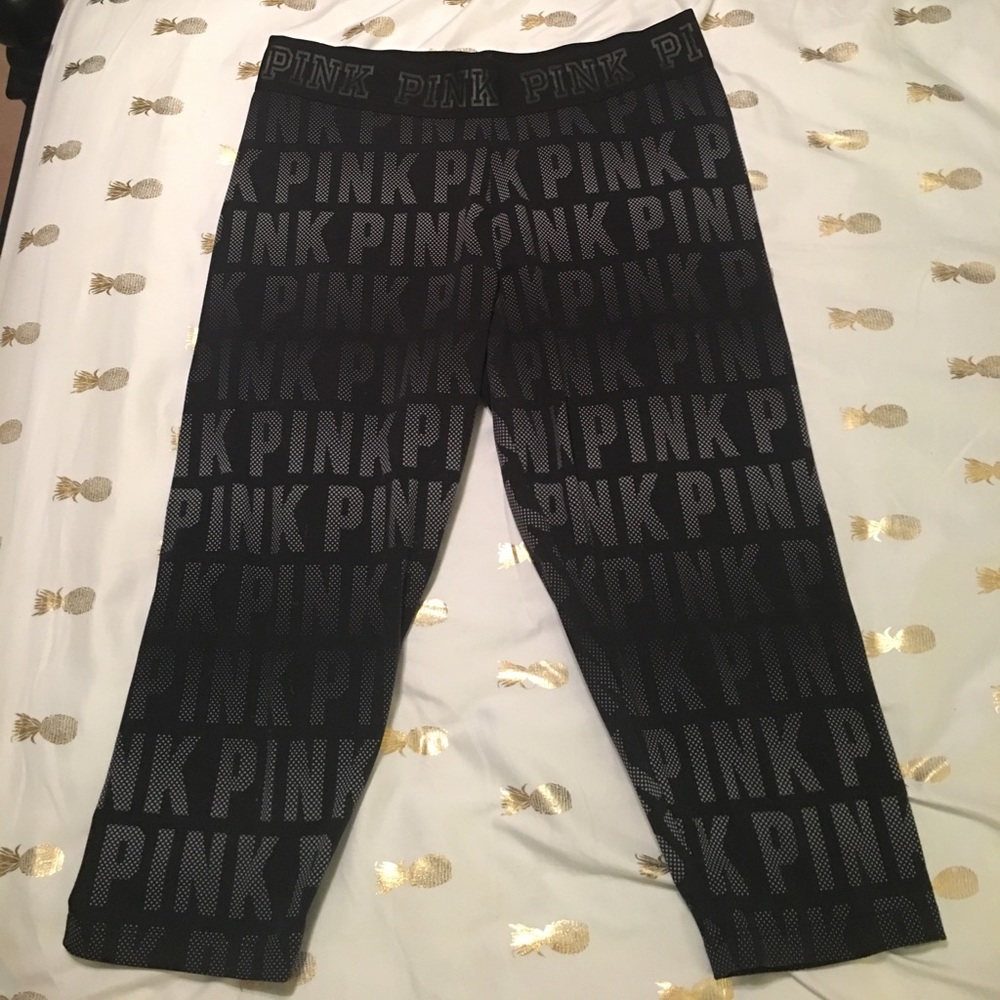 PINK CROPPED SPORTS LEGGINGS