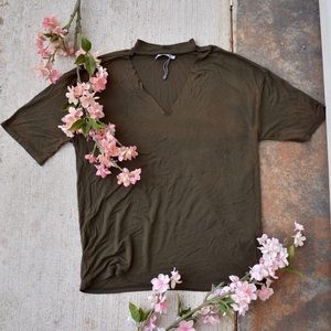 🌸 Zara Oversized Choker Neck Cutout Tee