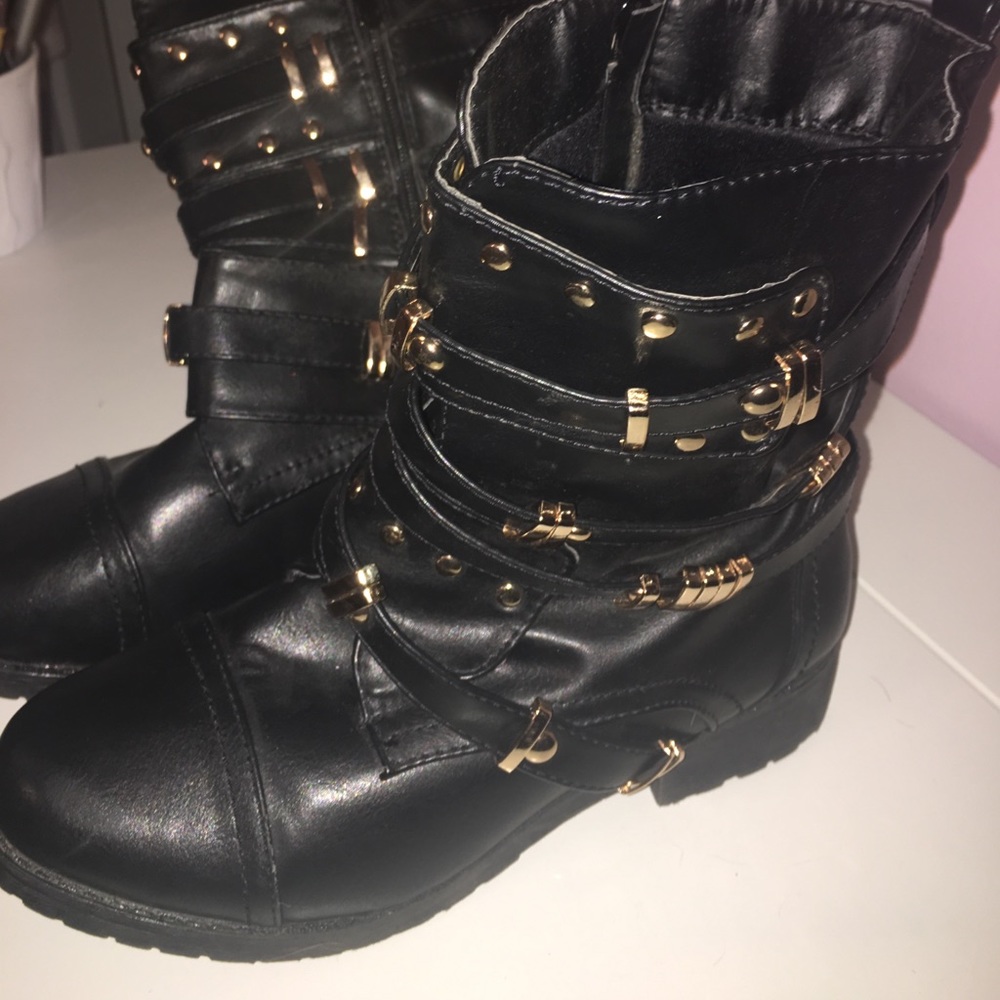 Torrid Gold Accent Combat Boots