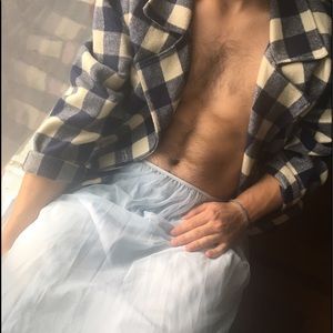 Rampage Checkered jacket & Baby Blue skirt