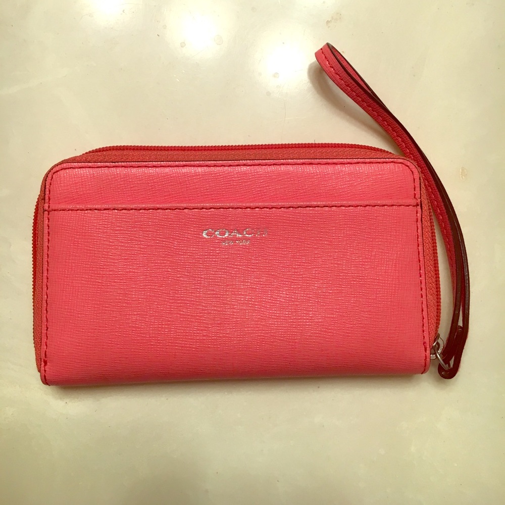 Coach wristlet coral