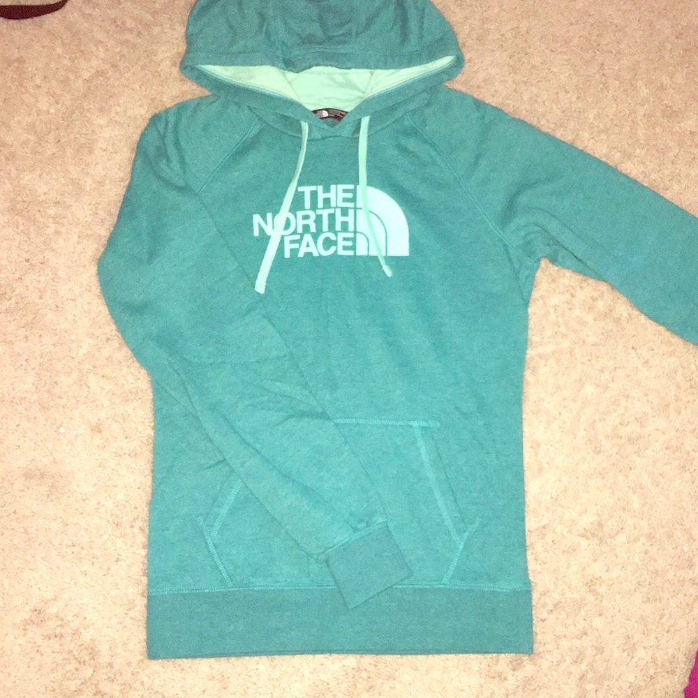 Green north face hoodie