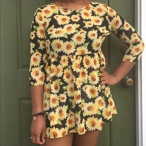 Sheer sunflower tunic/dress size small