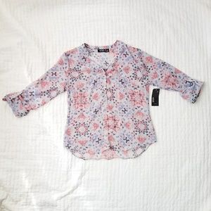 NWT a.n.a. Grey/Coral Blouse