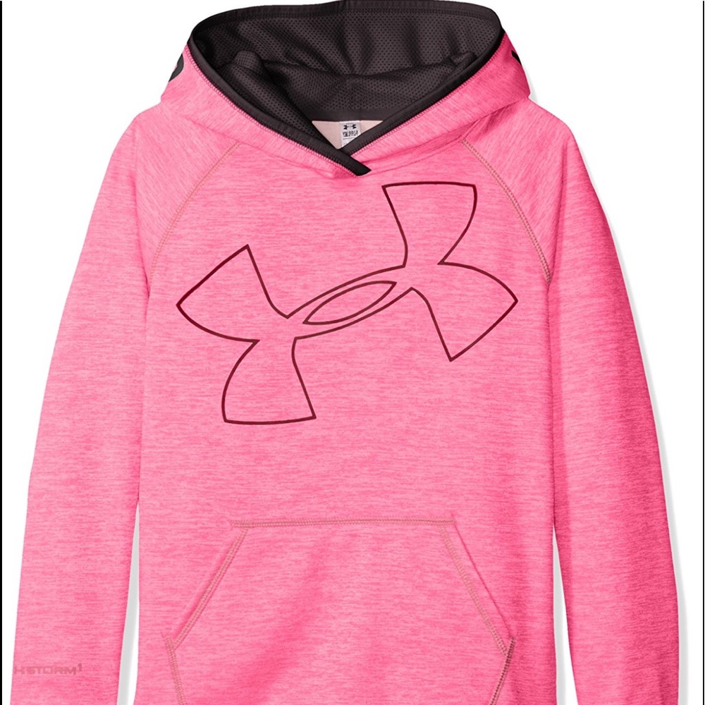 Under Armour Girls' Fleece Novelty Logo UA Hoodie - Picture 3 of 4