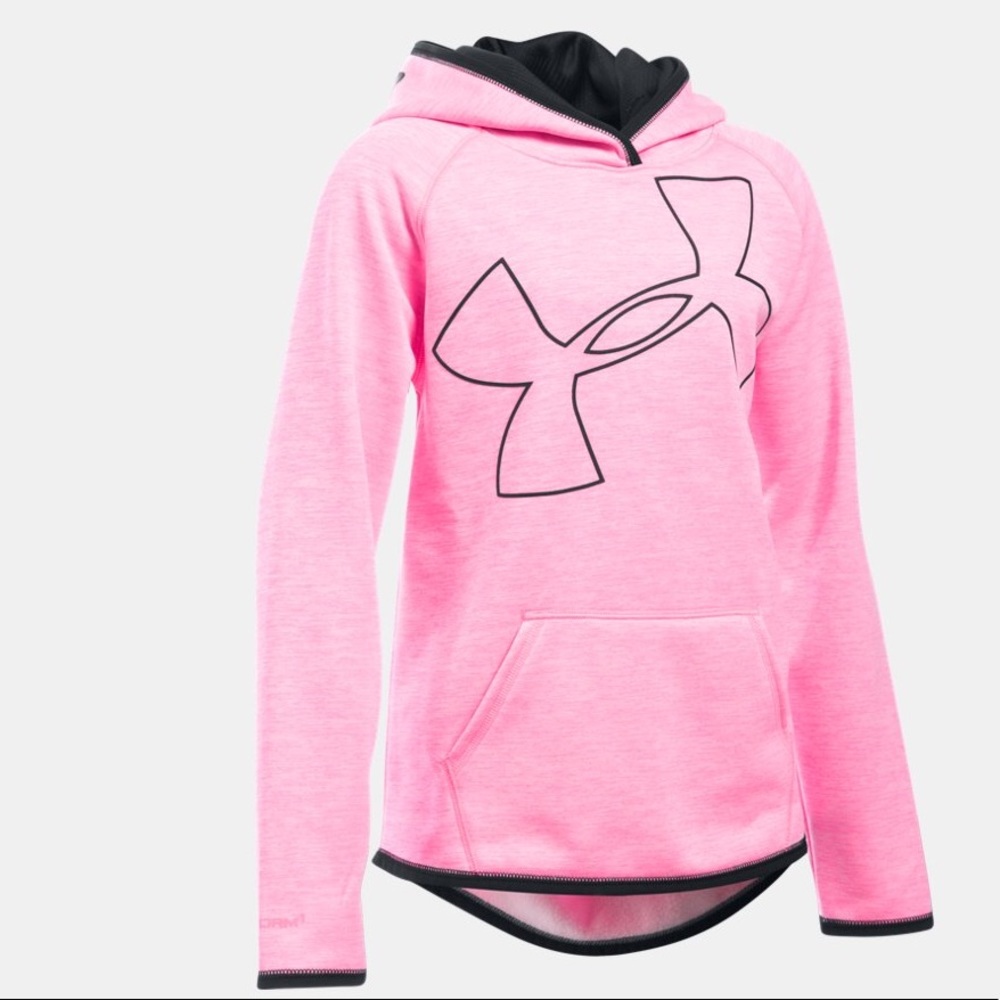Under Armour Girls' Fleece Novelty Logo UA Hoodie - Picture 2 of 4