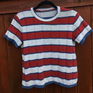 Red, White and Blue Knitted T-Shirt