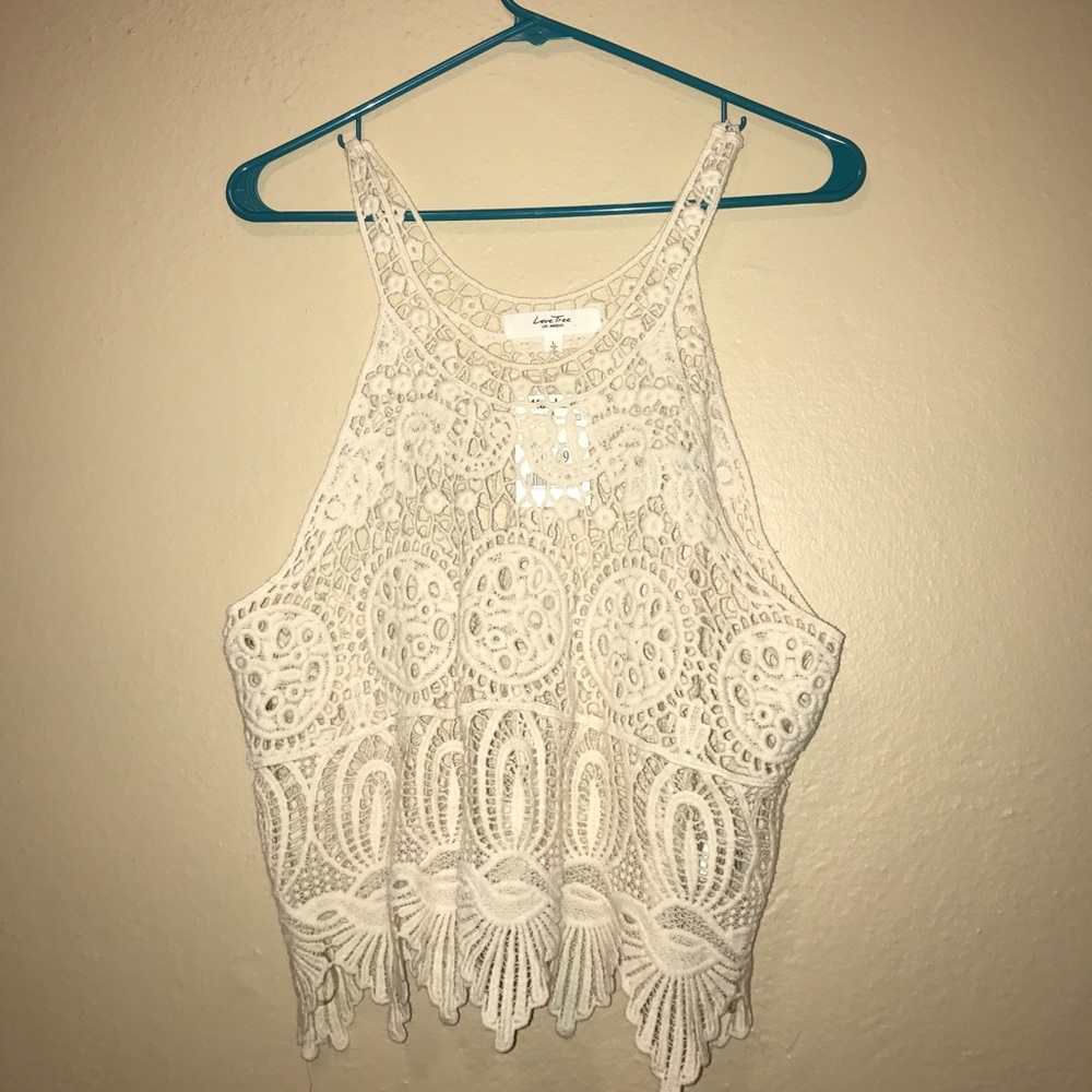Cream crotchet top