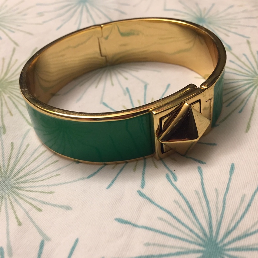 Green and 12K Gold Kate Spade Bangle