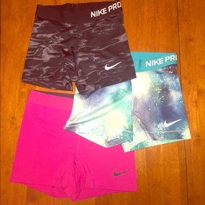 Nike Pro shorts in multiple colors/prints
