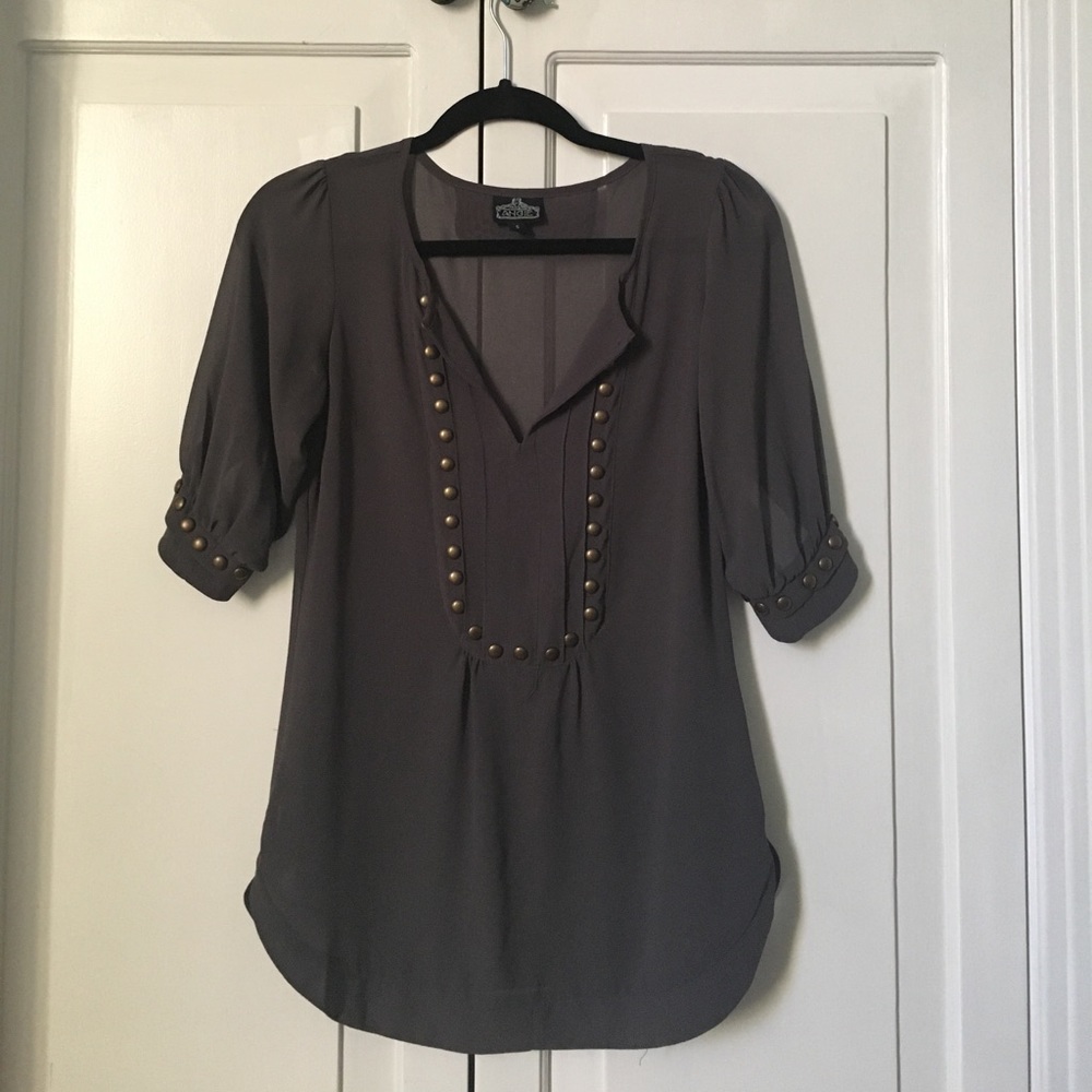 Blouse with rivet detail
