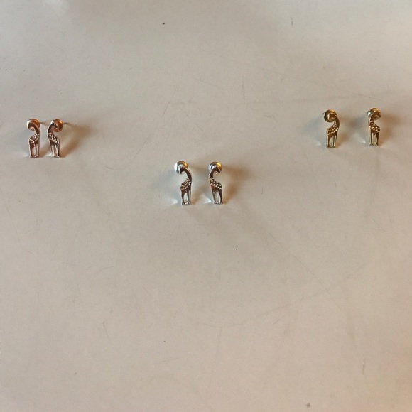 Giraffe stud earrings gold, rose gold, silver - Picture 2 of 4