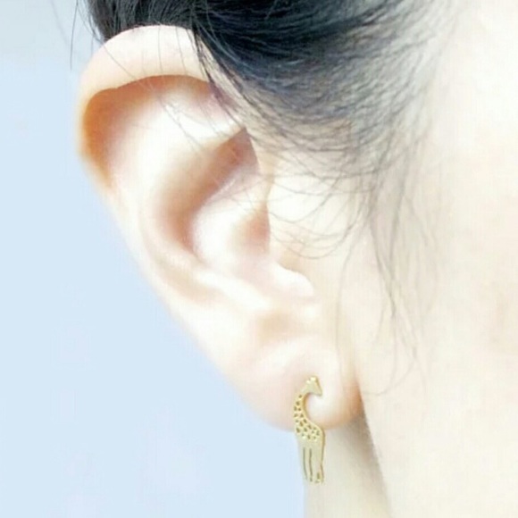 Giraffe stud earrings gold, rose gold, silver - Picture 4 of 4