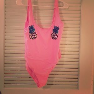 Topshop Sequin Pineapple One Piece Swimsuit