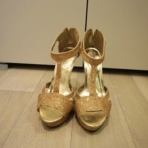 GOMAX Glitter Gold 'Lacy' High Heels