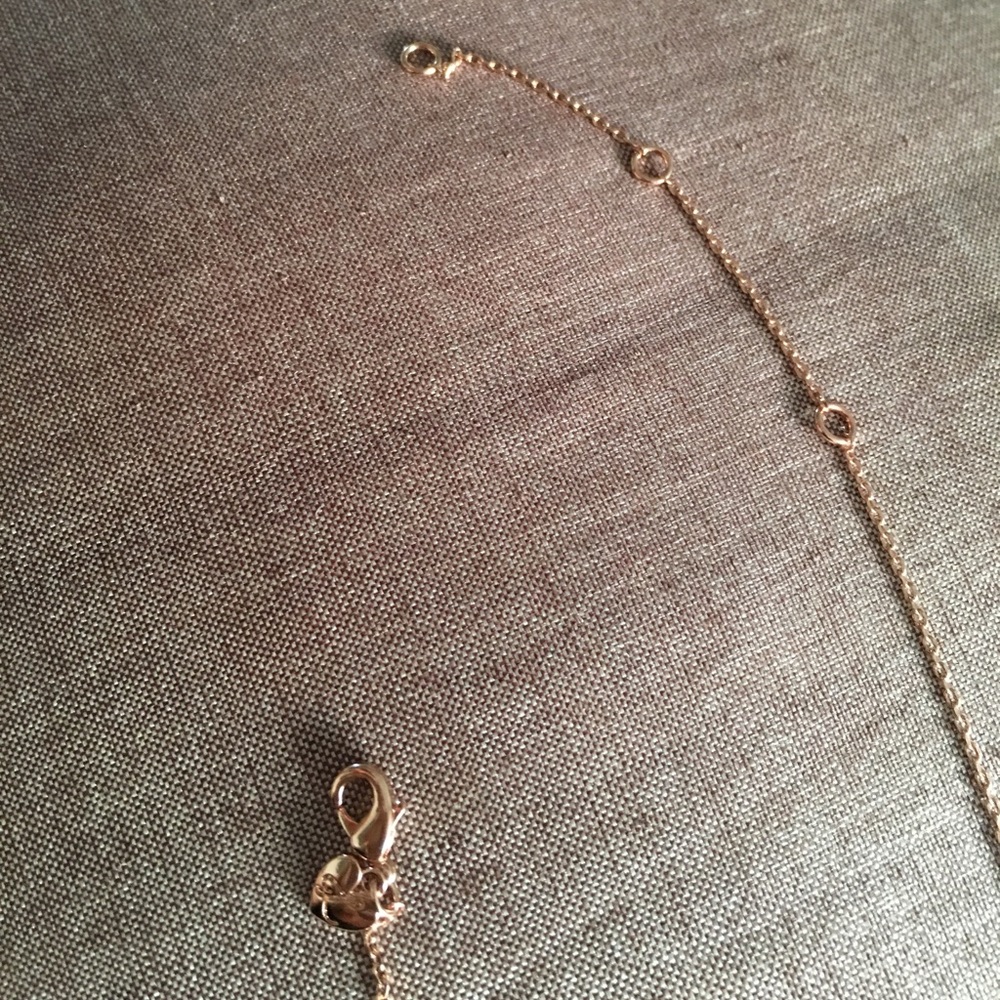 Rose Gold Pavé Bar Necklace - Picture 8 of 8