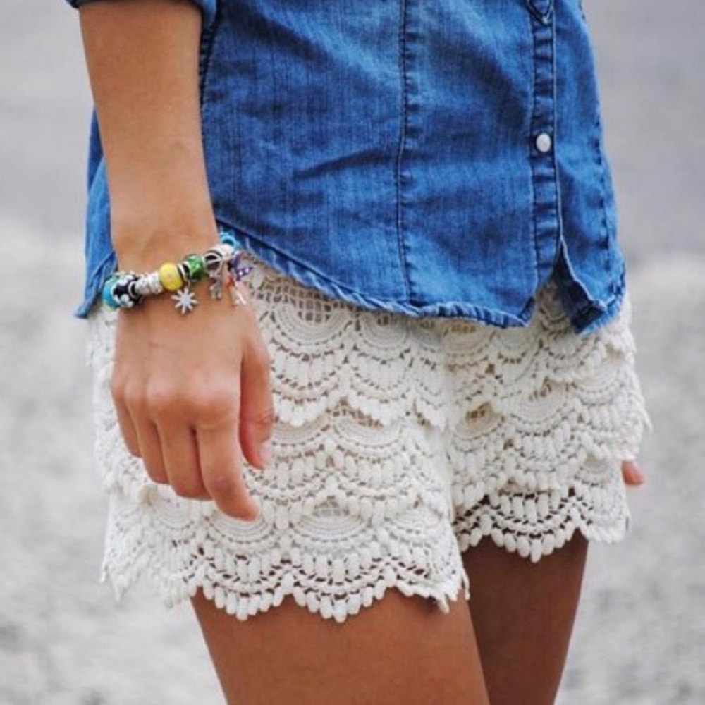 Crocheted Lace Shorts