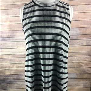 grey and black striped dress